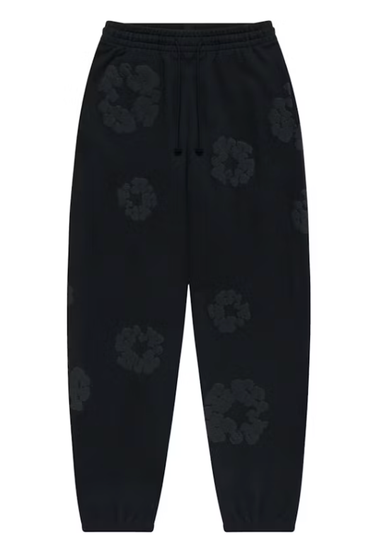 Denim Tears Cotton Wreath Sweatpants Black Monochrome