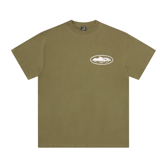 Corteiz Island Puff Print Tee Olive