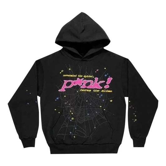 Sp5der P*NK Hoodie Black