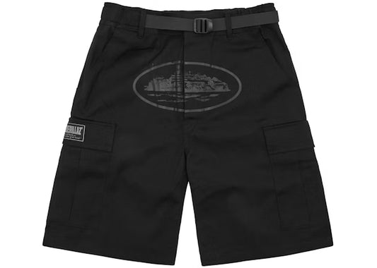 Corteiz Alcatraz Cargo Shorts Triple Black