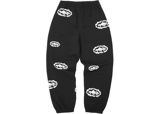 Corteiz x Denim Tears Island Wreath Sweatpant Black