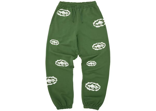 Corteiz x Denim Tears Island Wreath Sweatpant Green