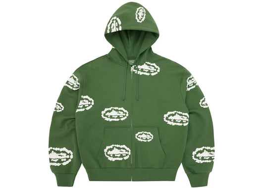 Corteiz x Denim Tears Island Wreath Zip Hoodie Green