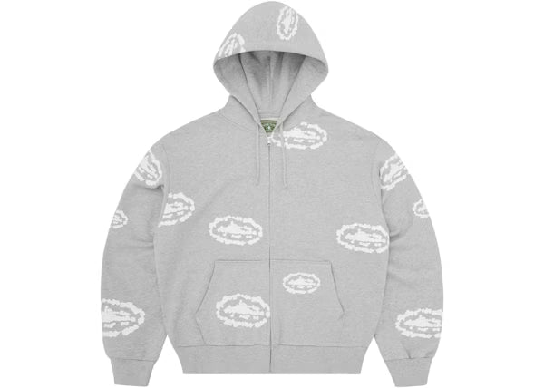Corteiz x Denim Tears Island Wreath Zip Hoodie Grey