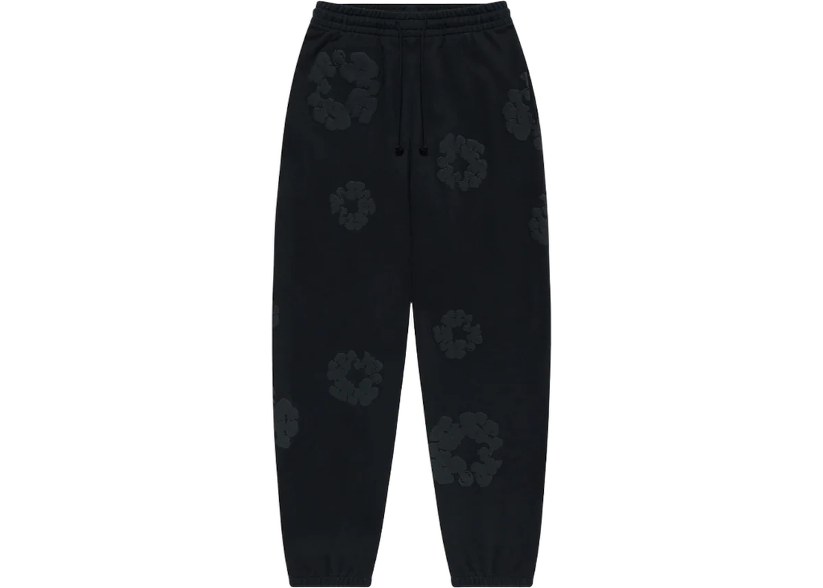 Denim Tears Cotton Wreath Sweatpants Black Monochrome