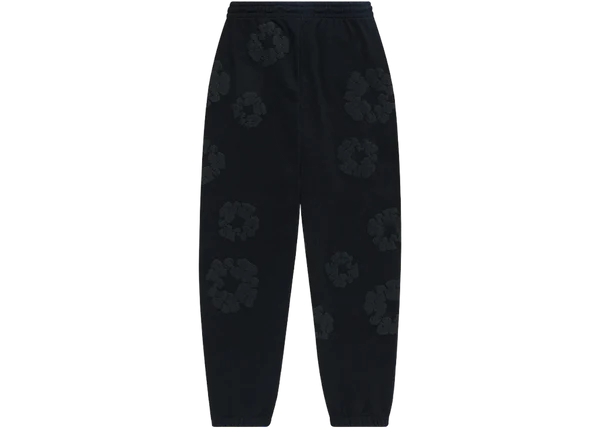 Denim Tears Cotton Wreath Sweatpants Black Monochrome