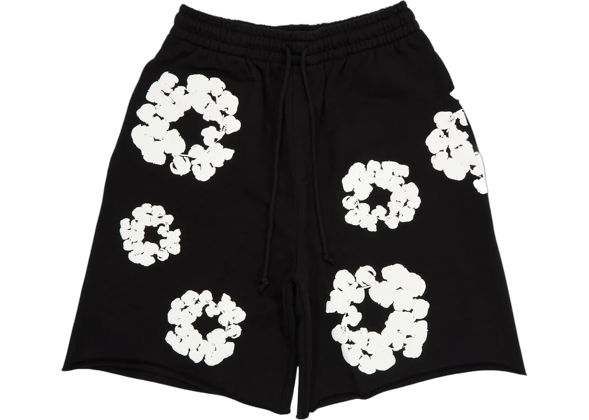 Denim Tears The Cotton Wreath Shorts Black