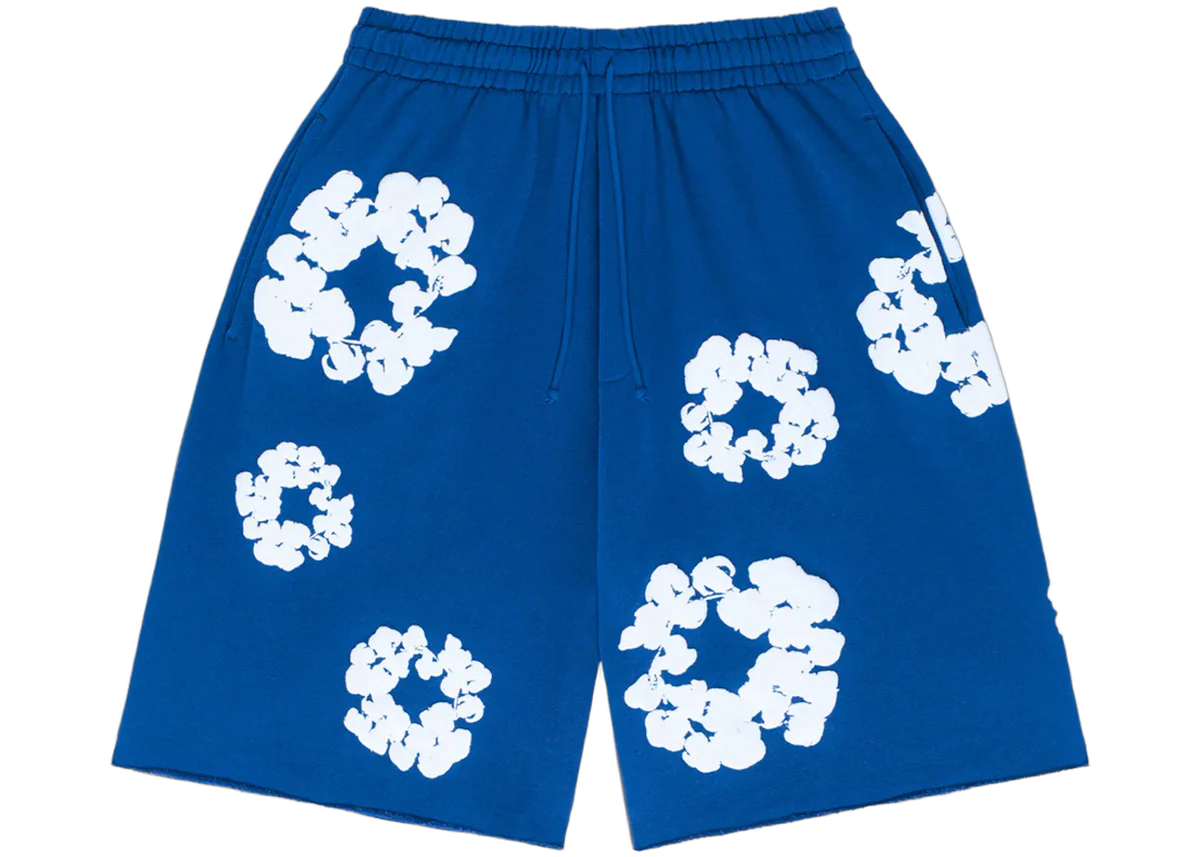 Denim Tears The Cotton Wreath Shorts Royal Blue