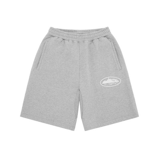 Corteiz Island Puff Print Sweatshort Heather Grey