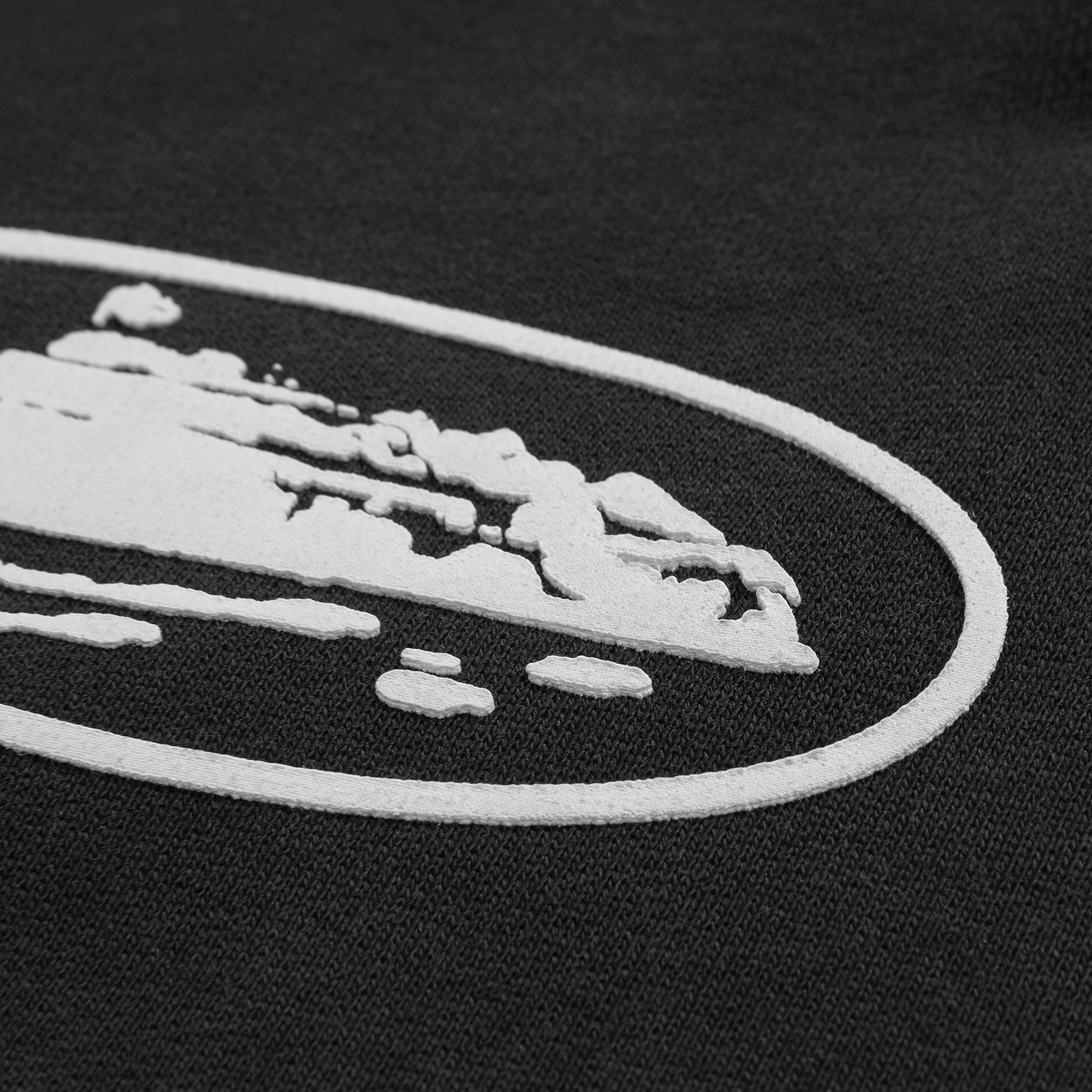 Corteiz Island Puff Print Sweatshort Black detail