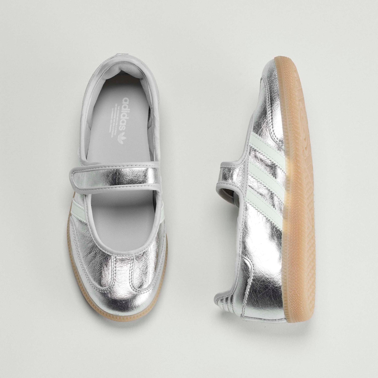 Adidas Samba Jane Silver Metallic Off White - on foot