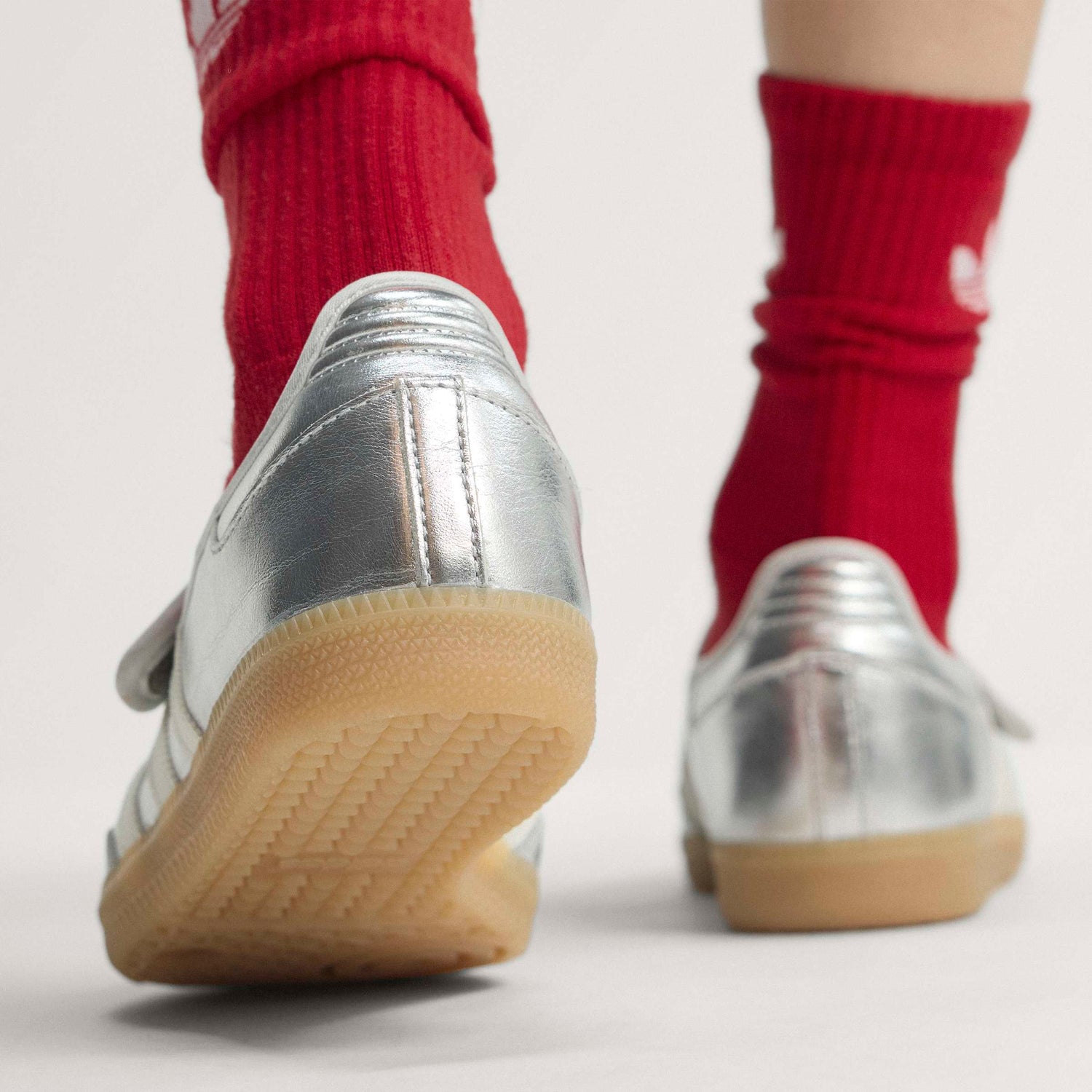 Adidas Samba Jane Silver Metallic Off White - on foot 4