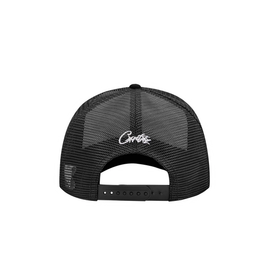 Corteiz Island Puff Print Trucker Hat White/Black