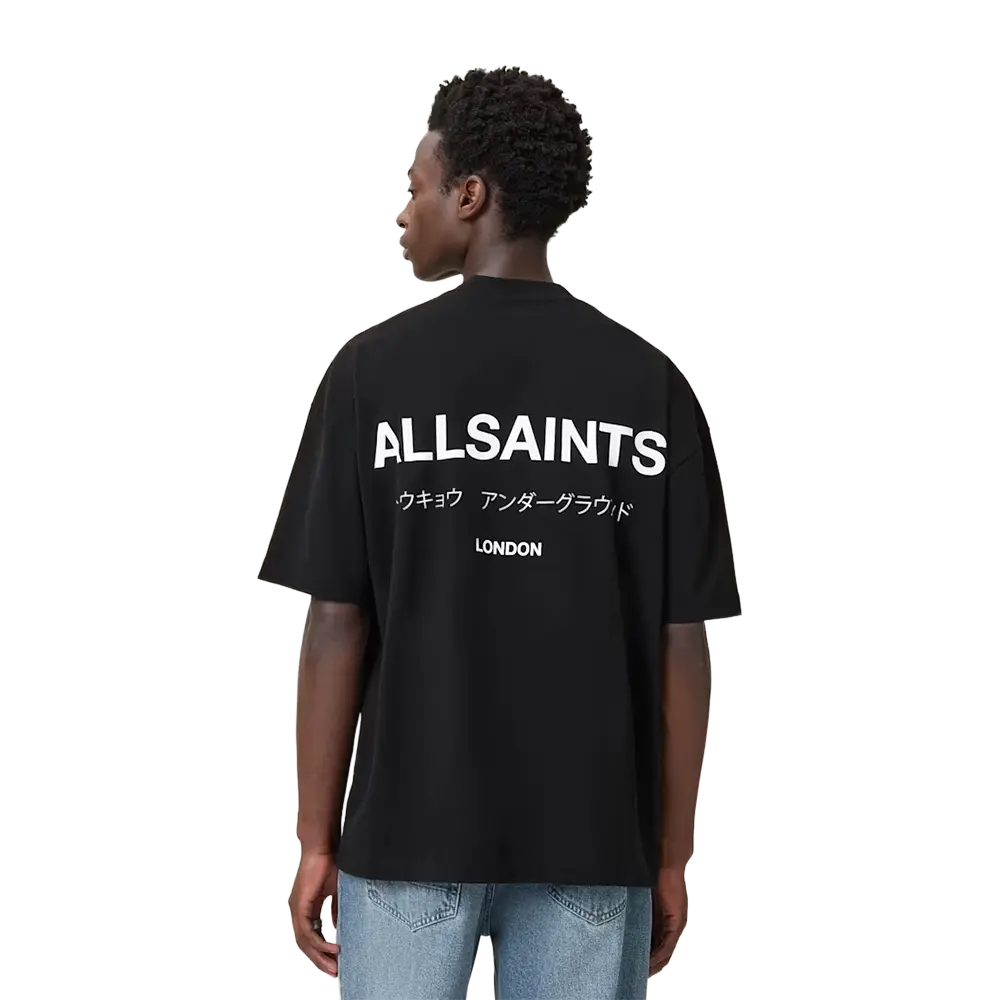 ALLSAINTS Underground Oversized Crew Neck T-Shirt Jet Black