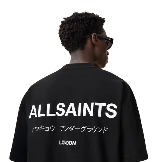 ALLSAINTS Underground Oversized Crew Neck T-Shirt Jet Black
