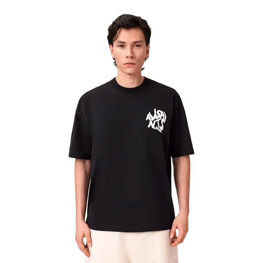 ALLSAINTS Orlando Logo Print Oversized T-Shirt Jet Black
