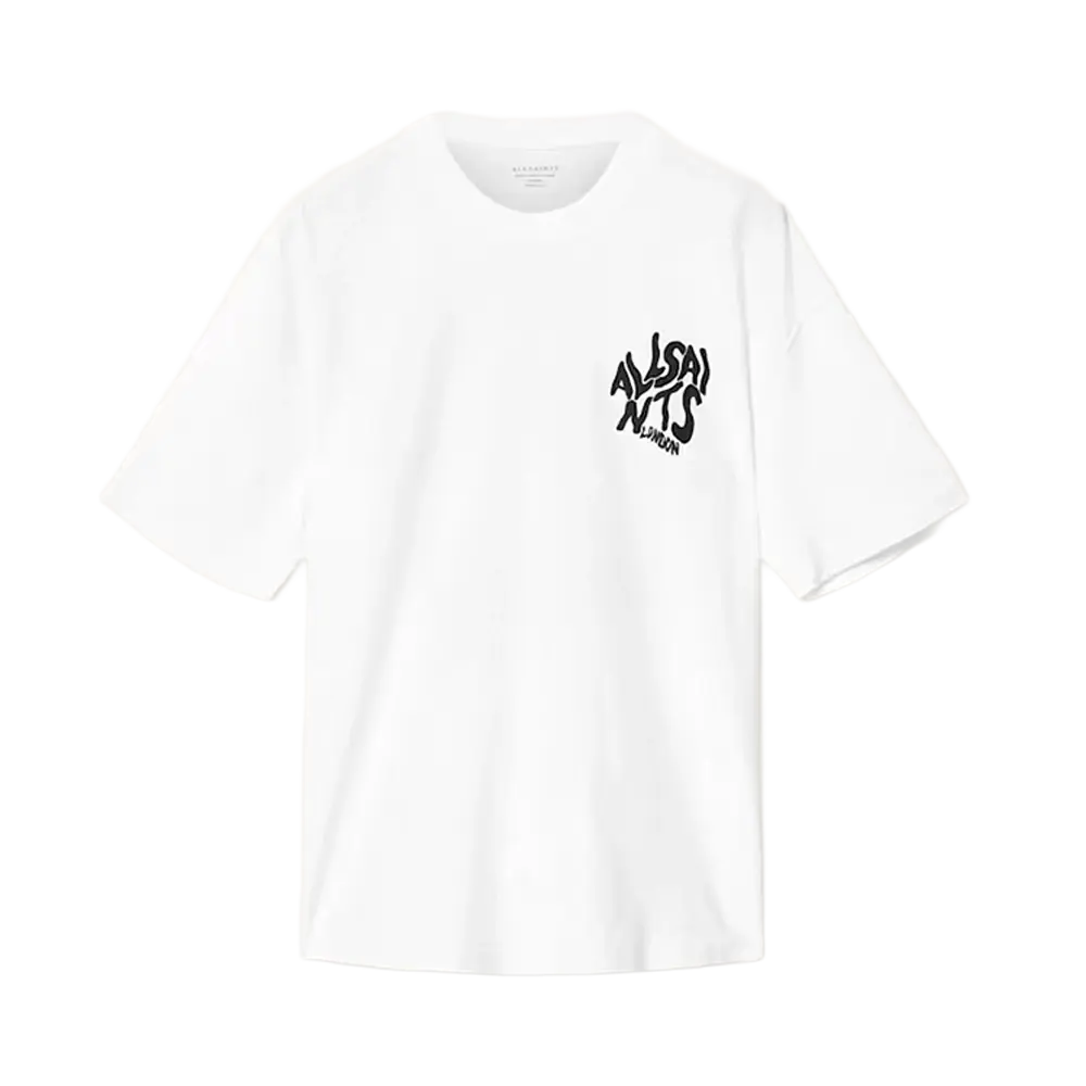 ALLSAINTS Orlando Logo Print Oversized T-Shirt Ashen White