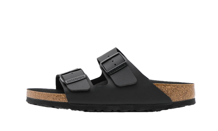 Birkenstock Arizona Birko Flor Black Black Foot Bed