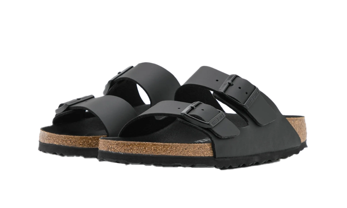 Birkenstock Arizona Birko Flor Black Black Foot Bed