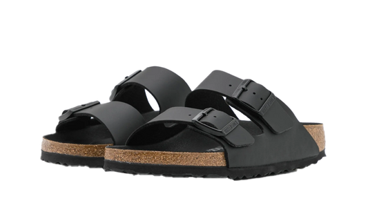 Birkenstock Arizona Birko Flor Black Black Foot Bed