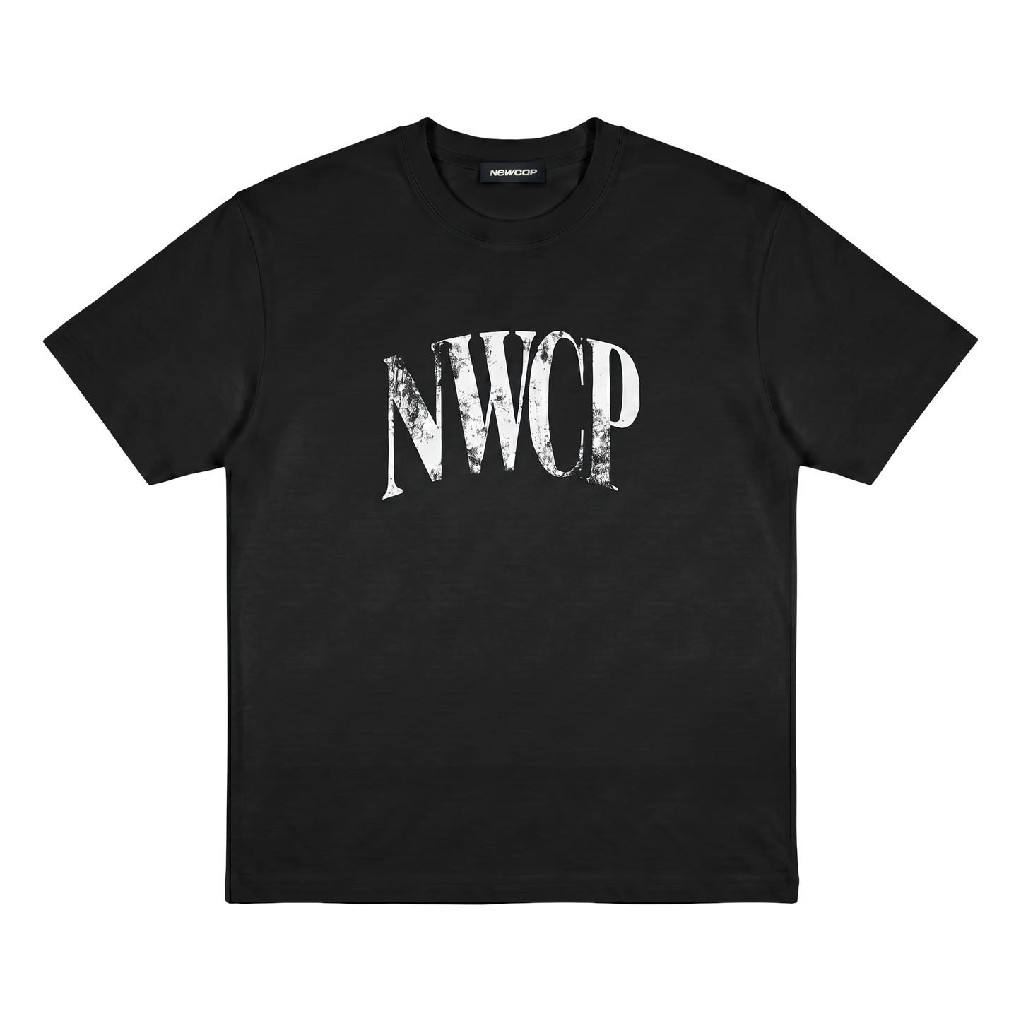 Black Distressed Logo Tee