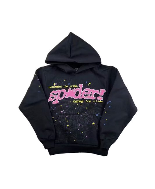 Sp5der P*NK V2 Hoodie Black