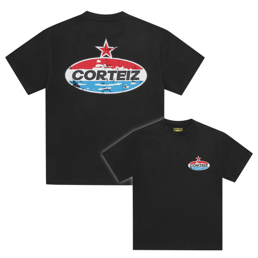 تي شيرت كورتيز موتور الثقيل باللون الأسود